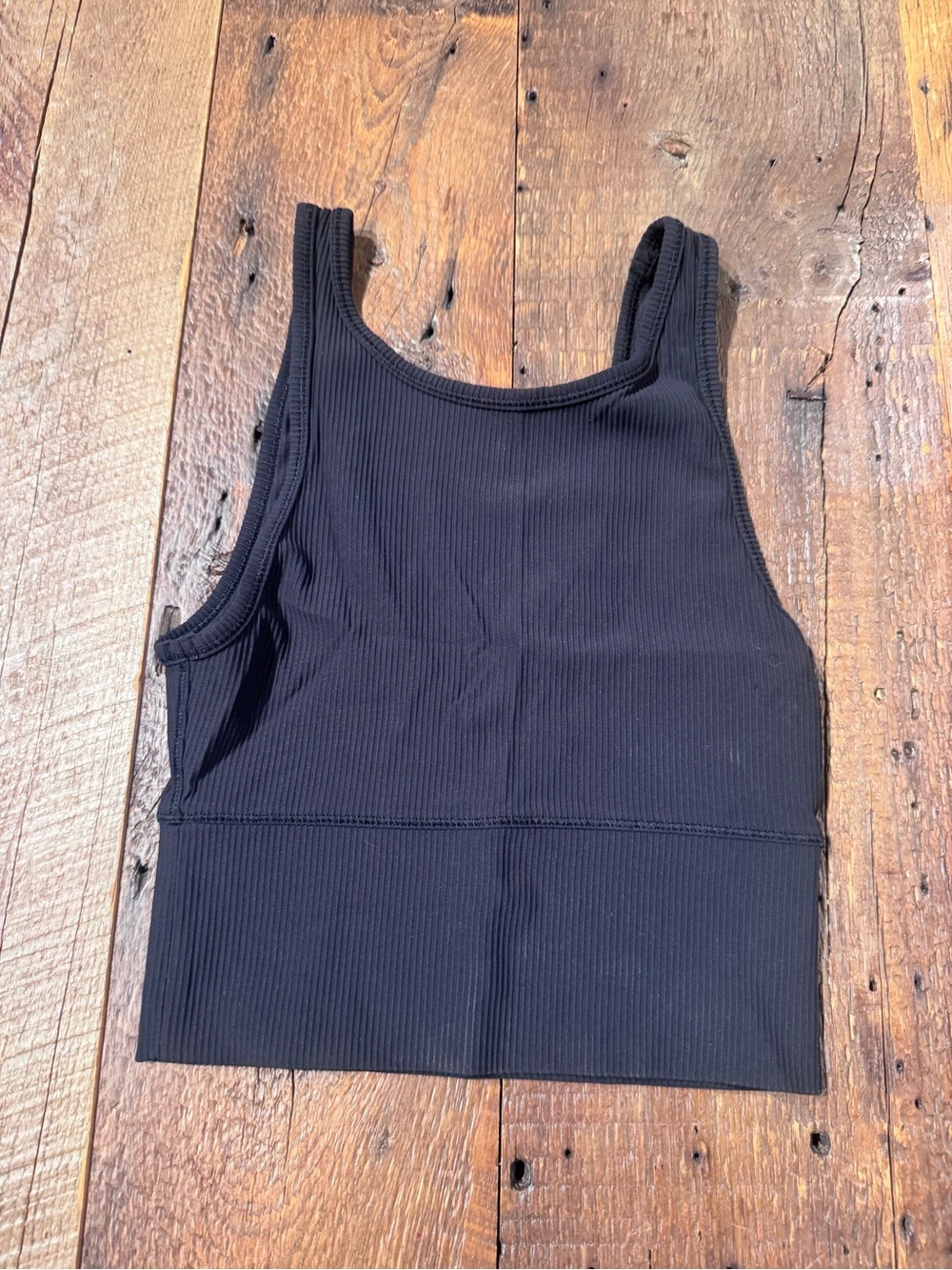 lululemon athletica Black Ribbed Crop Tank